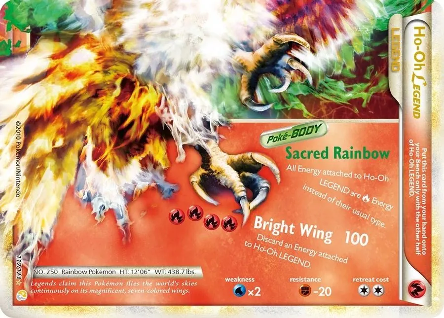 The bottom half of Ho-Oh LEGEND, showing the bird's talons and lower body, continuing the artwork from the top card