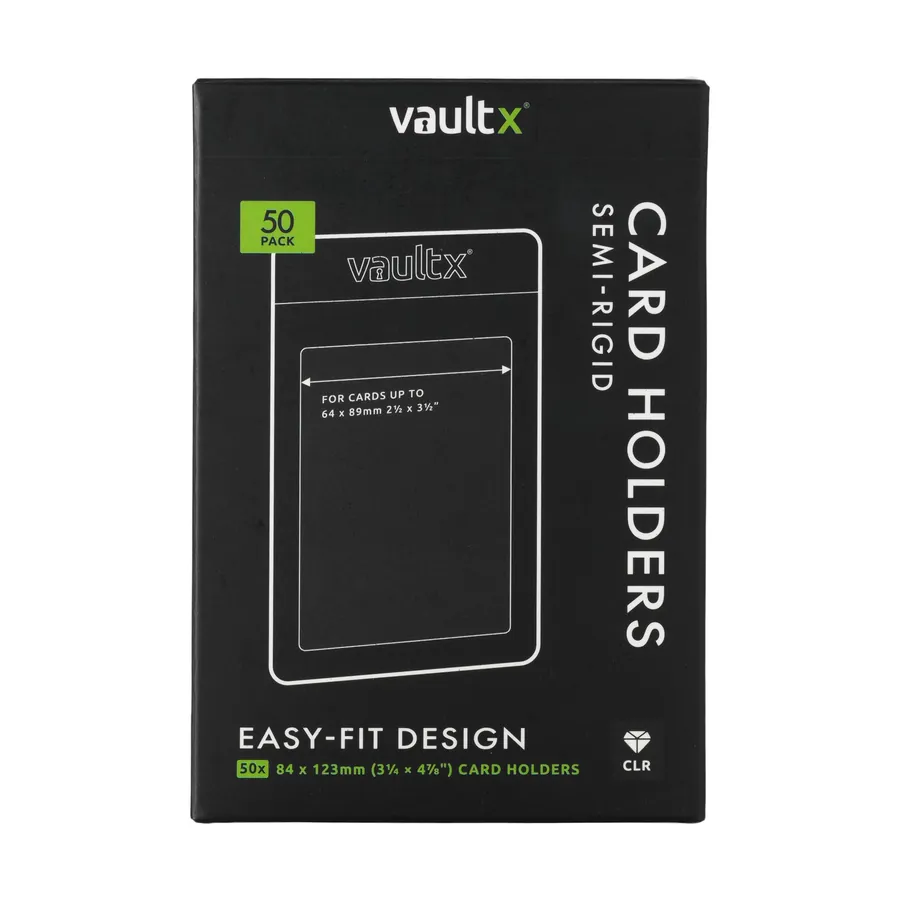 A retail box of semi-rigid card holders, the flexible holders collectors call card savers