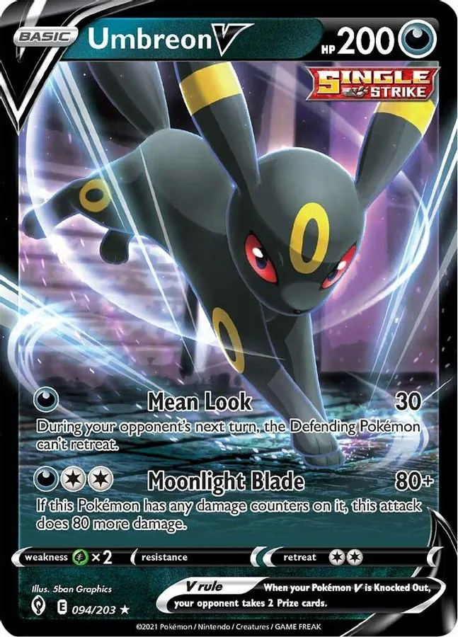 An Umbreon V card, with a V after the name
